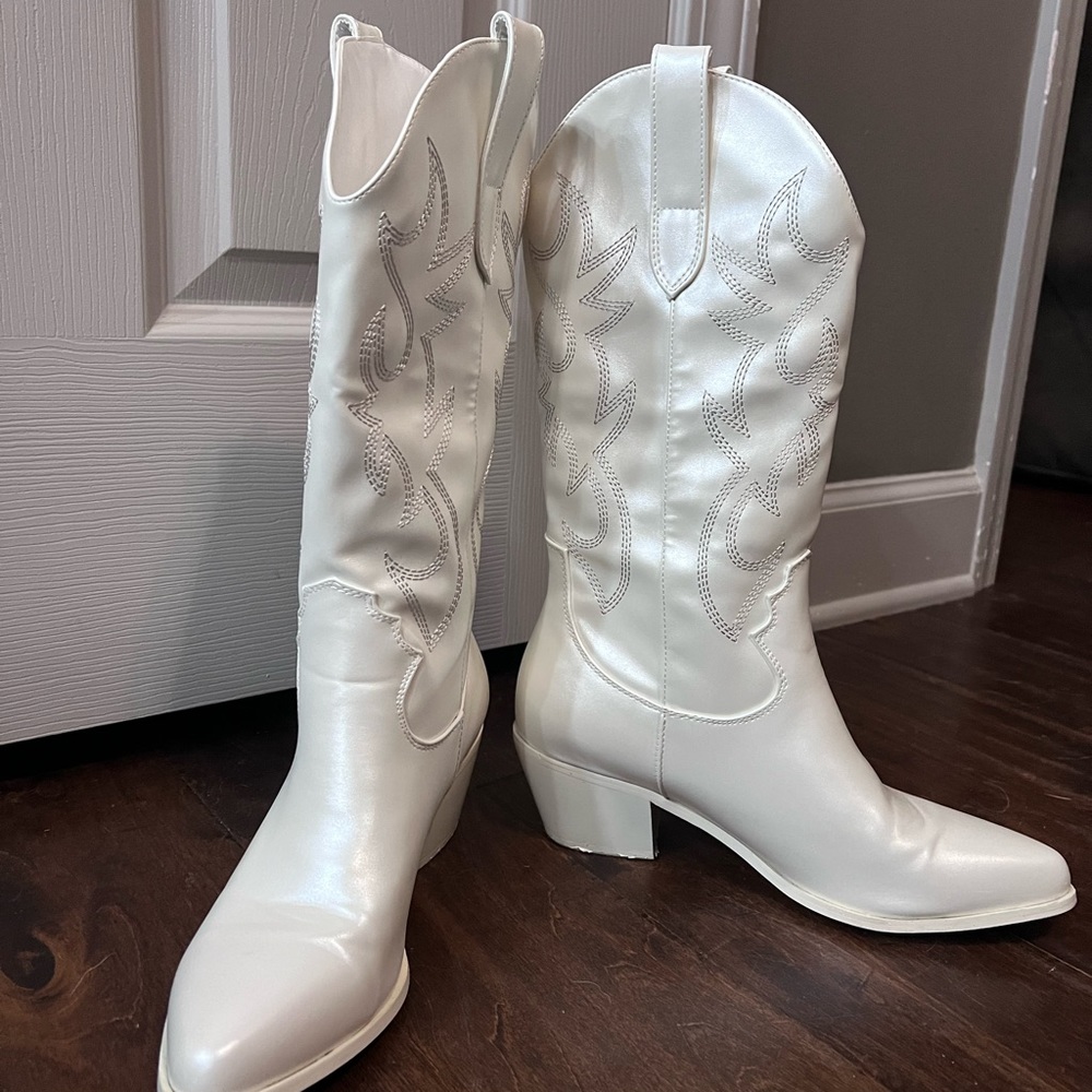 White Cowgirl boots.